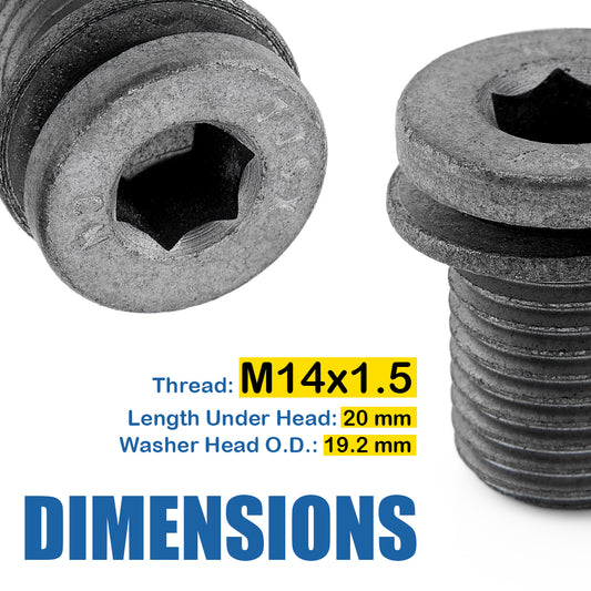 Engine Oil Drain Plug M14x1.5 Replacement for VW Audi Volkswagen, Oil Pan Drain Bolt with Gasket, Compatible with N91086801 N91167901 N90856001