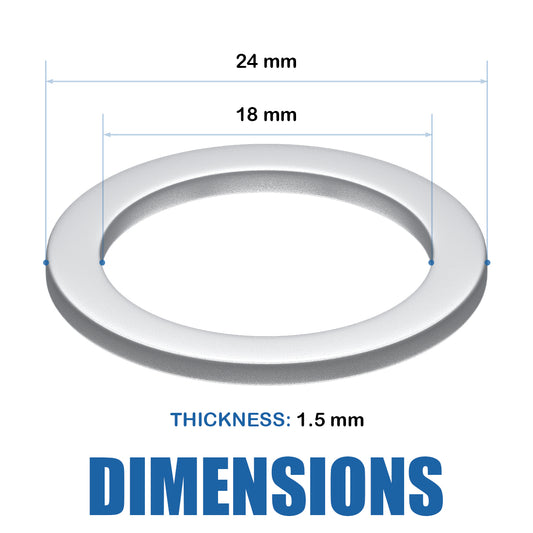 Oil Drain Plug Gasket Crush Washer - 18mm Aluminum Crush Washers for Leak Proof Seal - Compatible with Ford Mazda Porsche & Volvo Part# 90012310630, 977751, 995641800