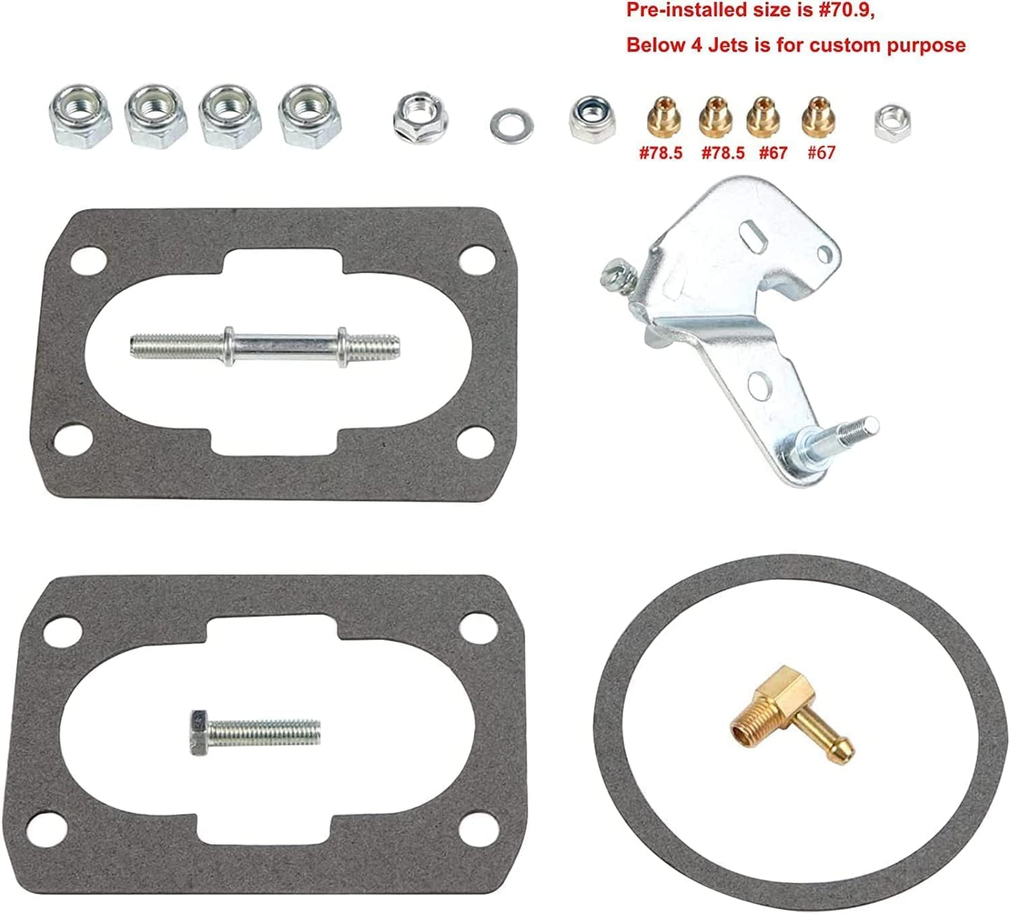 Marine Carburetor 2 Barrel Carb for Mercruiser 3.0L 2.5L 4 CYL Engines with Electric Choke Jets Long Linkage and Gaskets nut Replace 3310-864940A01 8M0045397