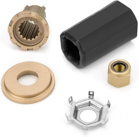 835257Q1 Flo-Torq II Hub Kits Replacement fit Mercruiser Alpha One/Bravo One Mercury Mariner Outboard Boat Motos 60-300 HP, for 15 Spline Tooth Propeller Installation Parts