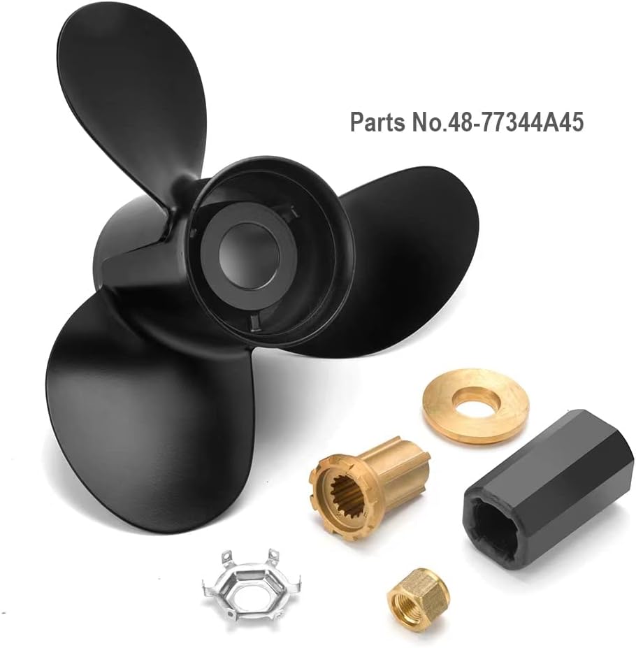 13 1/4 x17 48-77344A45 Upgrade OEM Aluminum Force Propeller for Mercury Outboard Engine 60hp 70hp 80hp 90hp 100hp 115hp 125hp, 15 Spline Tooth, RH (Hub Kits Included)
