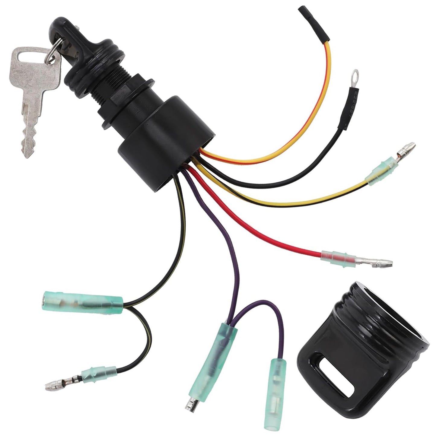 Boat Ignition Switch Key Fits for Mercury Mariner Outboard Motor 3 Position Off-Run-Start 6 Wire Connectors 87-17009A5 87-17009A2 MP41070-2 MP41070-1 MP41070 MP51090
