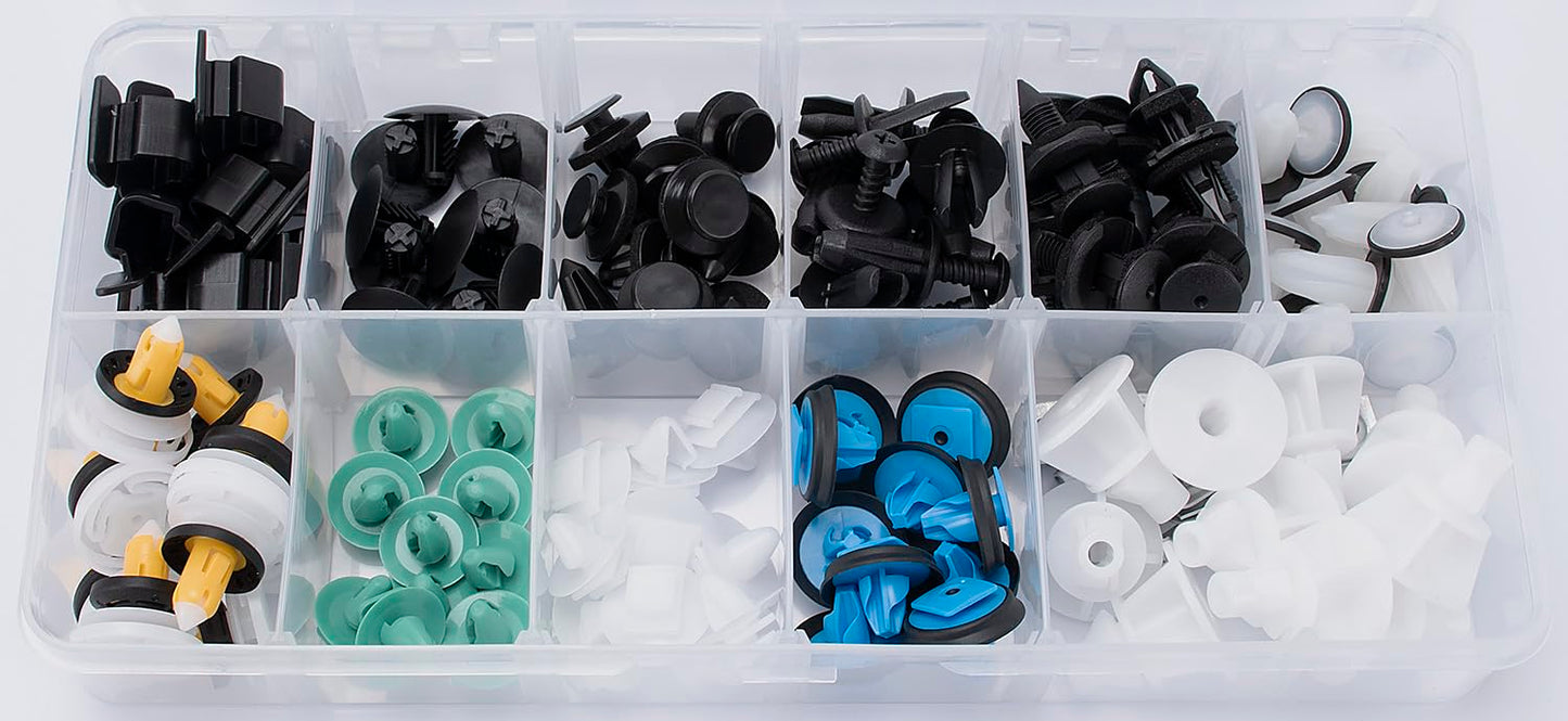 120pcs Fiat 500 500X 500L Body Interior and Exterior Retainer Fastener Clip Assortment Hood Bumper Fender Flare Molding Retainer Door Trim Panel Clips