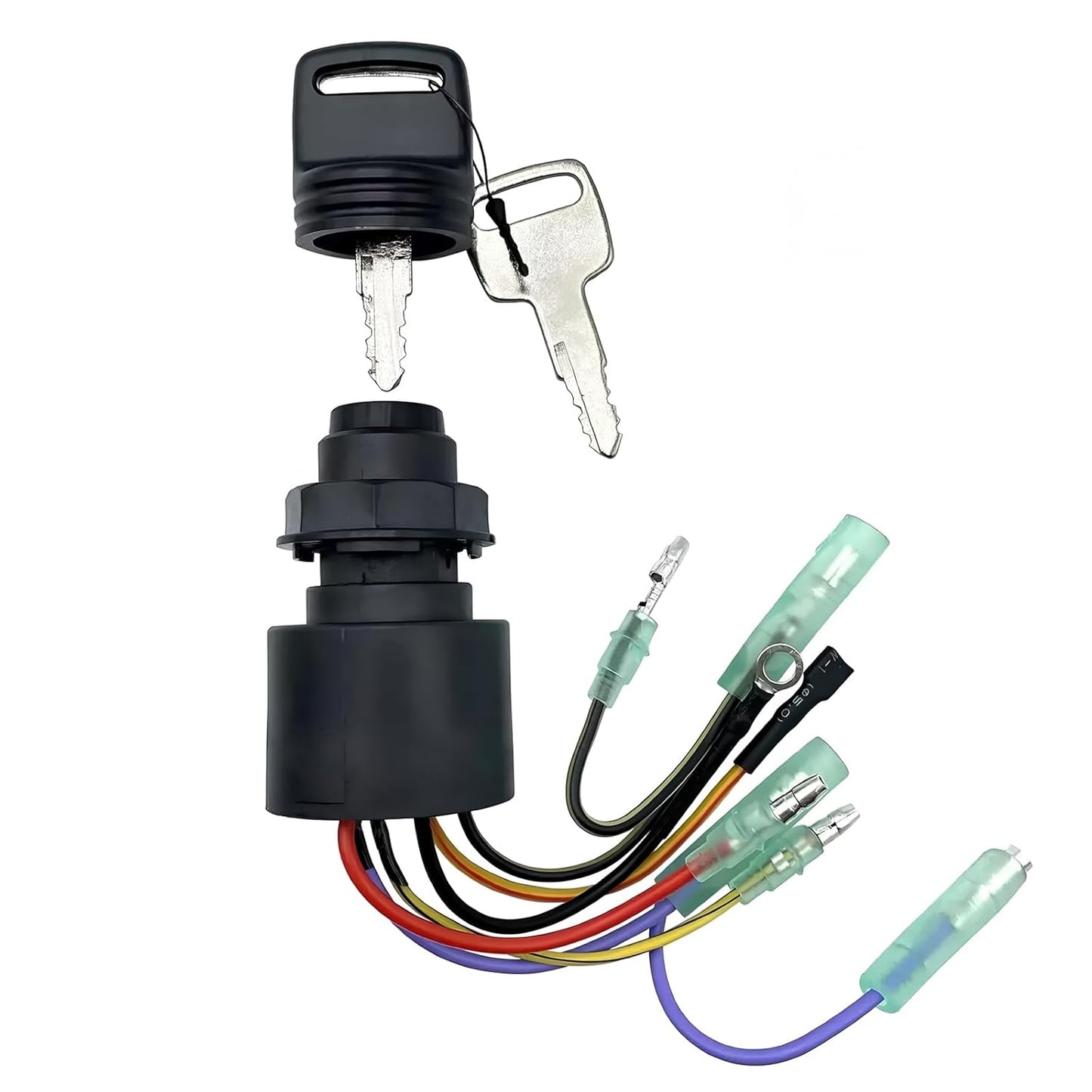 Boat Ignition Switch Key Fits for Mercury Mariner Outboard Motor 3 Position Off-Run-Start 6 Wire Connectors 87-17009A5 87-17009A2 MP41070-2 MP41070-1 MP41070 MP51090