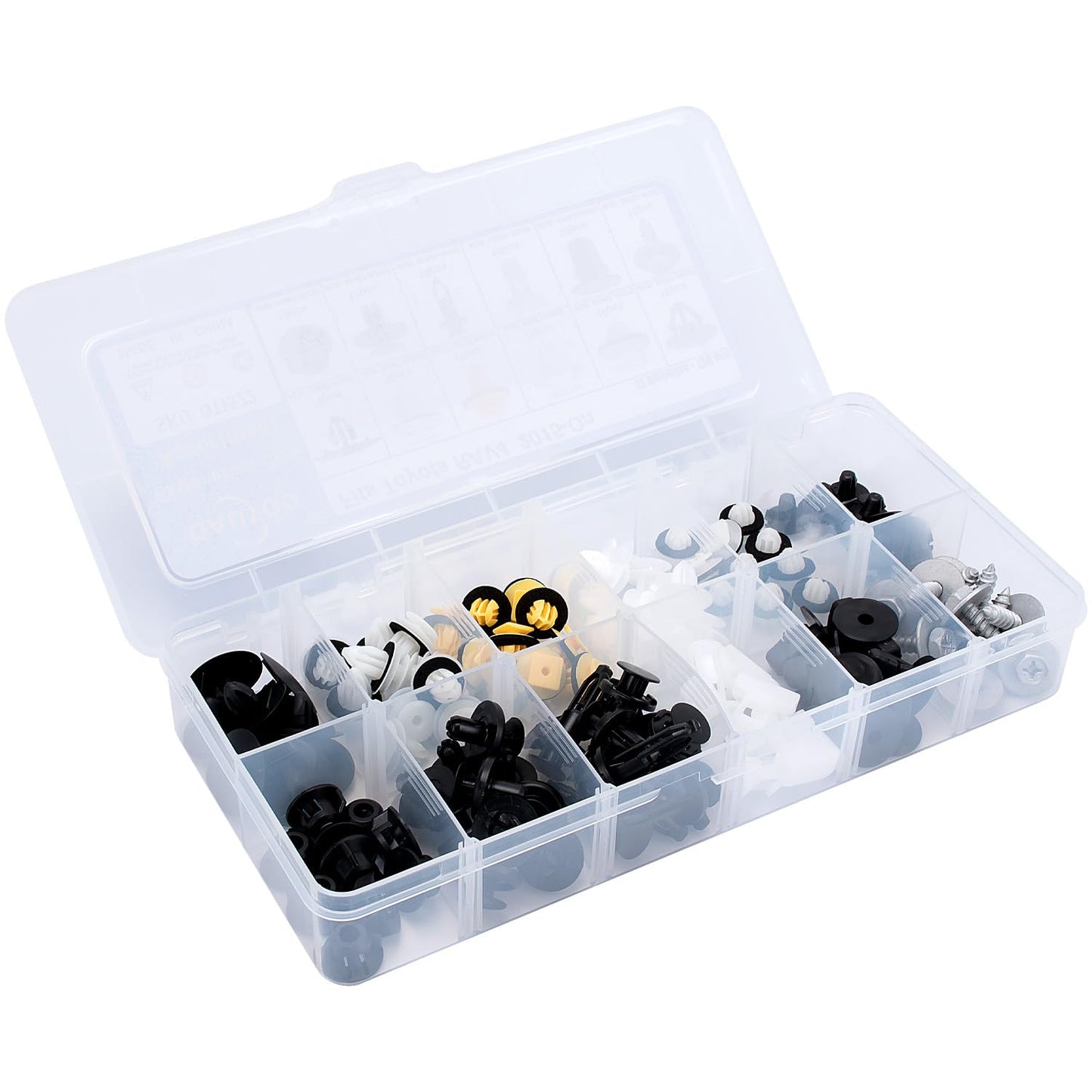 120pcs fits Toyota RAV4 2015-On Body Interior and Exterior Retainer Fastener Clip Assortment Hood & Bumper Cover Fender Liner Retainer Door Trim Panel Clips