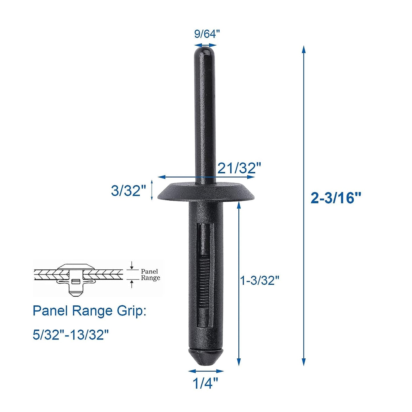 Nylon Blind Rivets for GM 14063981 22638717 15506827 15506921