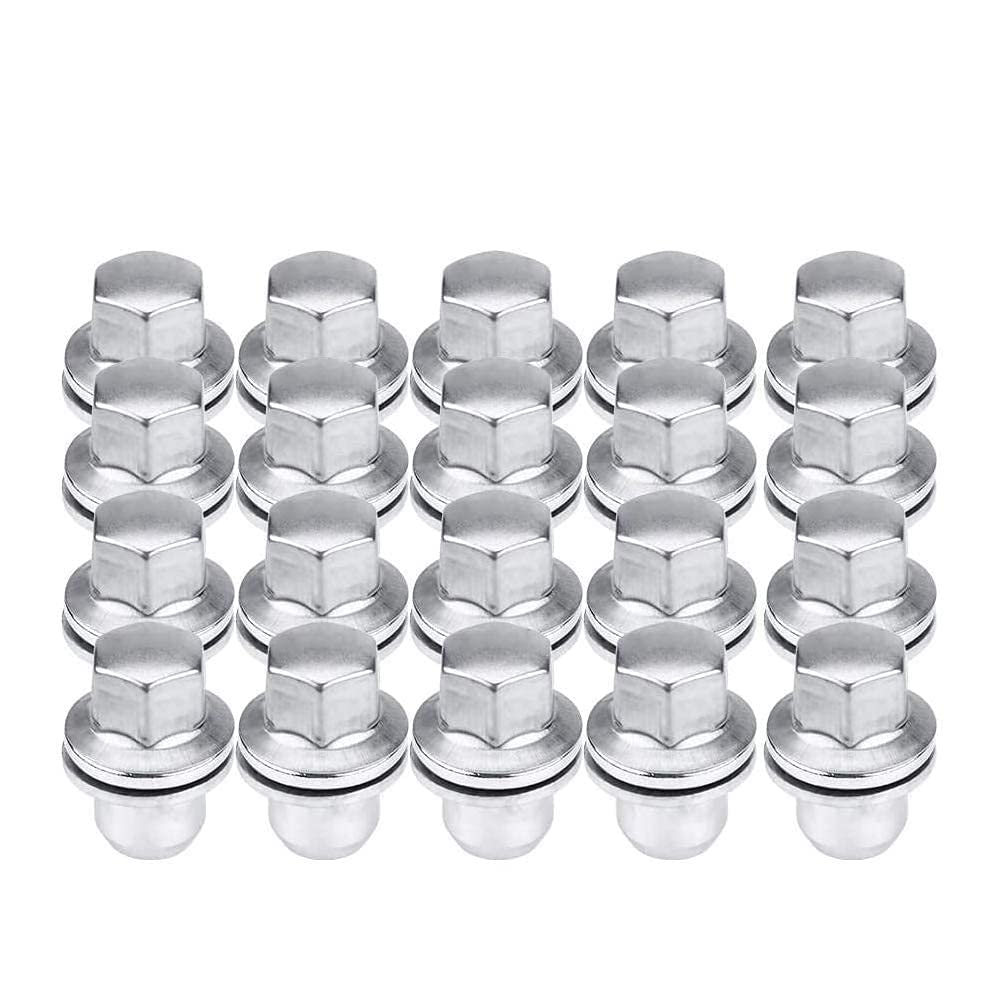 LR068126 RRD500290 RRD500590 611-297 Silver Stainless Steel Wheel Nuts Compatible with Land Rover Discovery Range Rover Sport