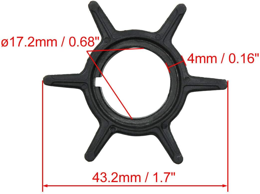 Water Pump Impeller 345-65021-0 For Nissan Tohatsu Outboard 25 30 35 40 HP and 47-161541 Mercury Mariner 25 30 35 40 HP Outboard Replace Sierra 18-8923 345650210M 47-16154-1 161541