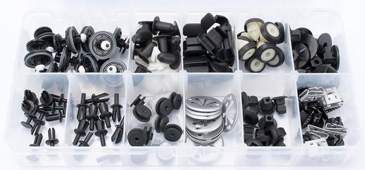 130pcs Body Interior and Exterior Retainer Fastener Clip Assortment Door Trim Panel Clips Bumper Fender Liner Screw with Nut Kit for Volkswagen Tiguan 2009-2017