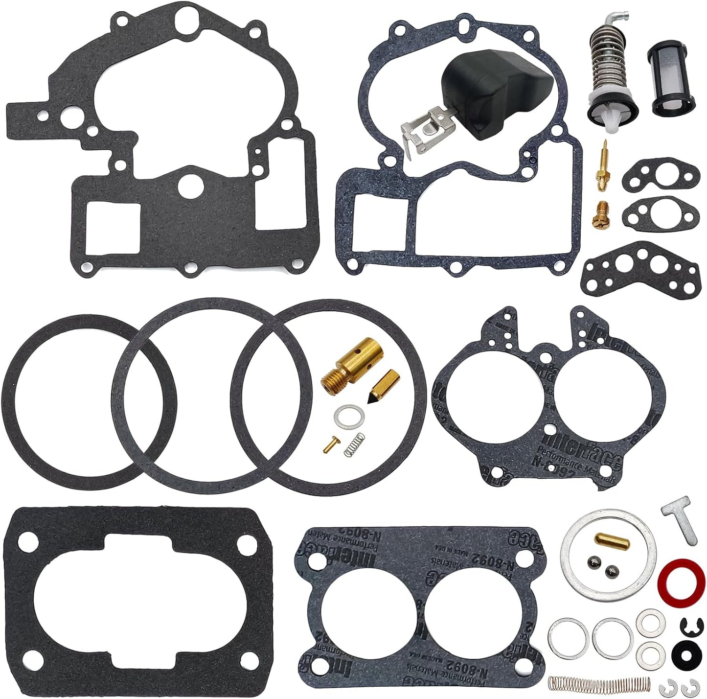 Carburetor Rebuild Kit 3302-804844002 1389-9562A1 1389-9563A1 for Mercruiser Marine 2 Barrel 3.0L (For G*M 3.0L, 181 cid, Inline 4) 0B450801 and Up 1987-2004 by Acupress