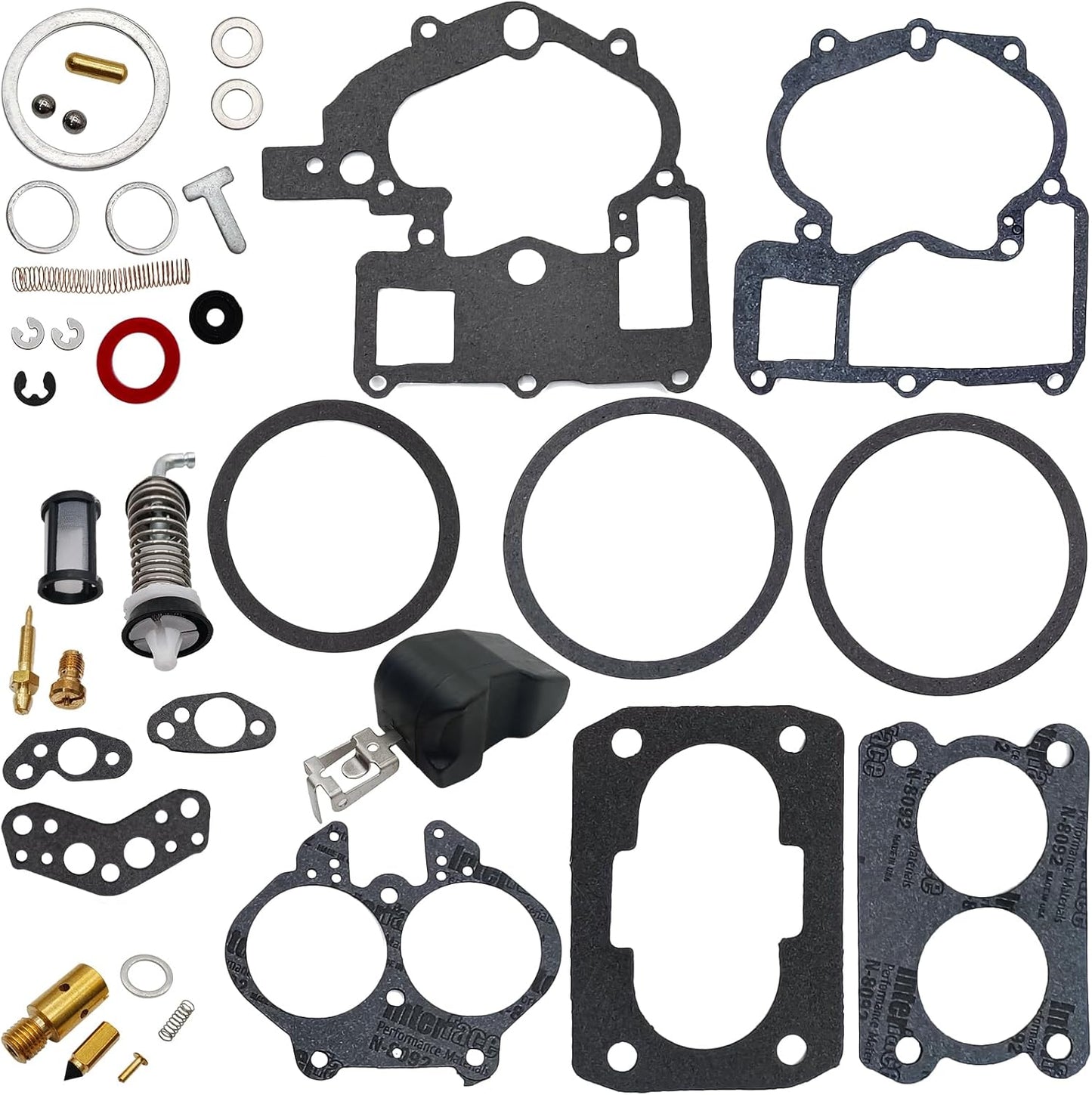 Carburetor Rebuild Kit 3302-804844002 1389-9562A1 1389-9563A1 for Mercruiser Marine 2 Barrel 3.0L (For G*M 3.0L, 181 cid, Inline 4) 0B450801 and Up 1987-2004 by Acupress