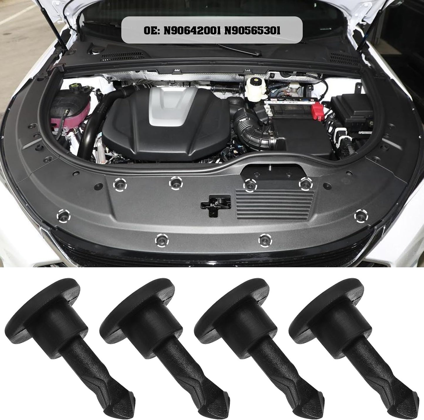 N90565301 N90642001 Engine Compartment Cover Locking Pin Retainer for Volkswagen