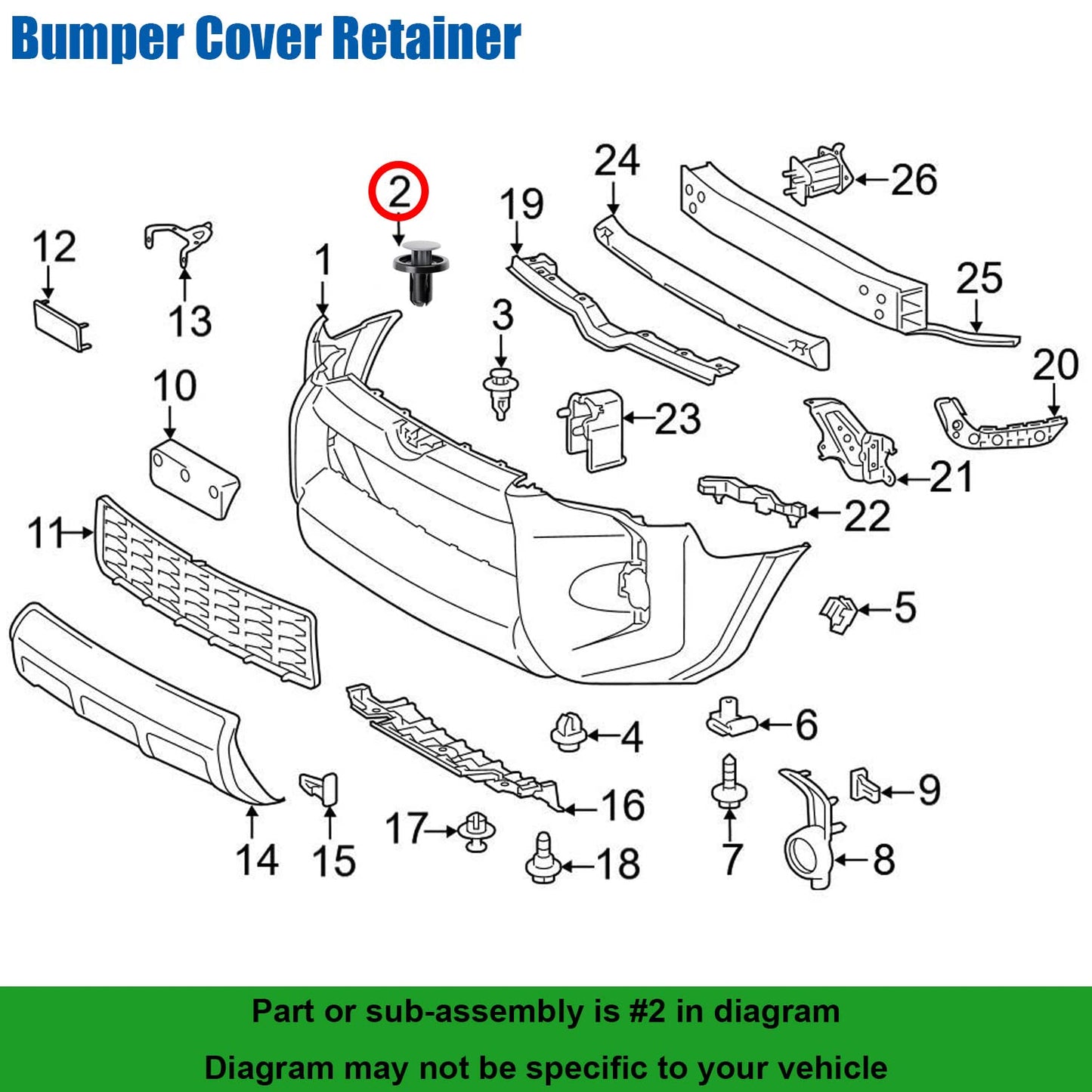 Bumper Cover Engine Under Cover Radiator Support Retainer Clips for Toyota Lexus 90467-09227 4Runner, Corolla iM, Mirai, RAV4, GX460, HS250h, NX250, NX350, NX350h, NX450h+ 9046709227