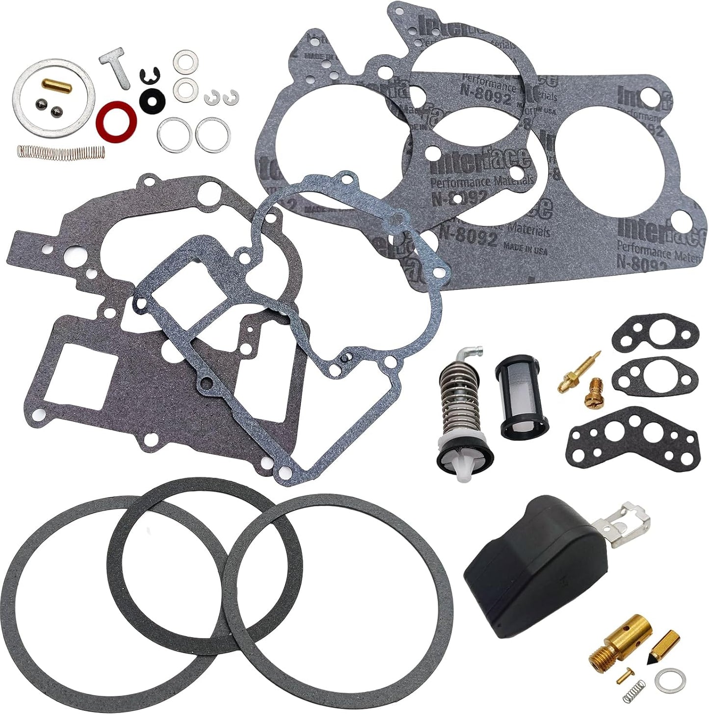 Carburetor Rebuild Kit 3302-804844002 1389-9562A1 1389-9563A1 for Mercruiser Marine 2 Barrel 3.0L (For G*M 3.0L, 181 cid, Inline 4) 0B450801 and Up 1987-2004 by Acupress