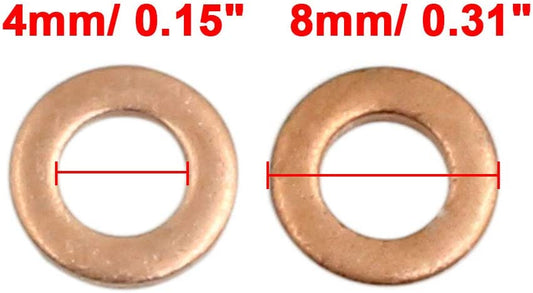 1000pcs Metric M4x8x1mm Copper flat washer gasket Copper crush washer Sealing Ring for Screw Bolt Nut