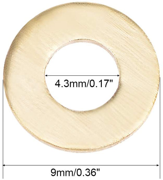 1000pcs Metric M4.3x9x1mm Copper flat washer gasket Copper crush washer Sealing Ring for Screw Bolt Nut