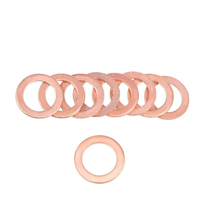 200pcs Metric M15x20x1.5mm Copper flat washer gasket Copper crush washer Sealing Ring for Screw Bolt Nut
