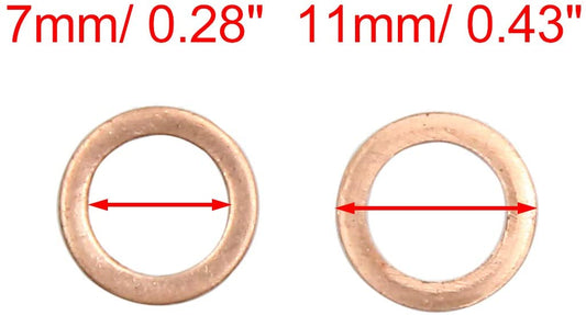 500pcs Metric M7x11x1mm Copper flat washer gasket Copper crush washer Sealing Ring for Screw Bolt Nut
