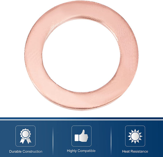 300pcs Metric M12x18x1.5mm Copper flat washer gasket Copper crush washer Sealing Ring for Screw Bolt Nut