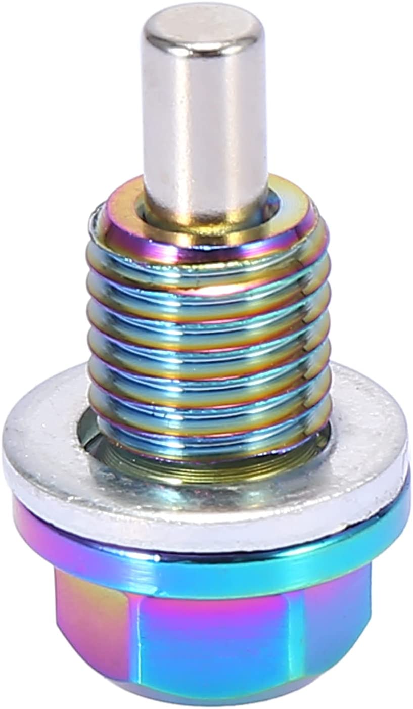 M12x1.5 Multicolor Magnetic Oil Drain Plug with Gaskets for Universal Car