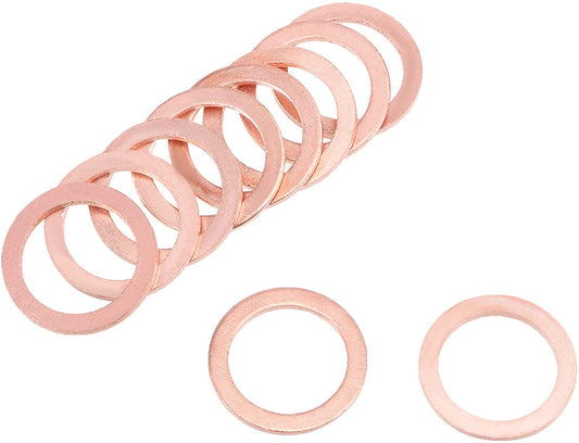200pcs Metric M16x20x2mm copper crush Washer Sealing Gasket Fastener Copper