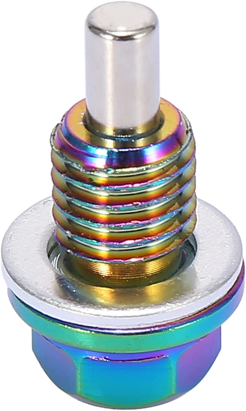 M12-1.75 Multicolor Magnetic Oil Drain Plug with Gaskets for Universal Car