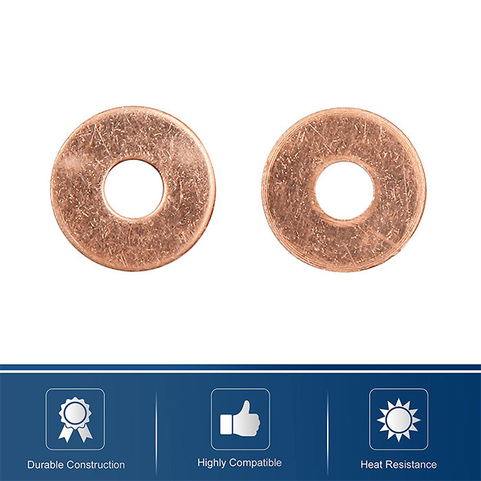 250pcs Metric M6x18x1mm Copper flat washer gasket Copper crush washer Sealing Ring for Screw Bolt Nut