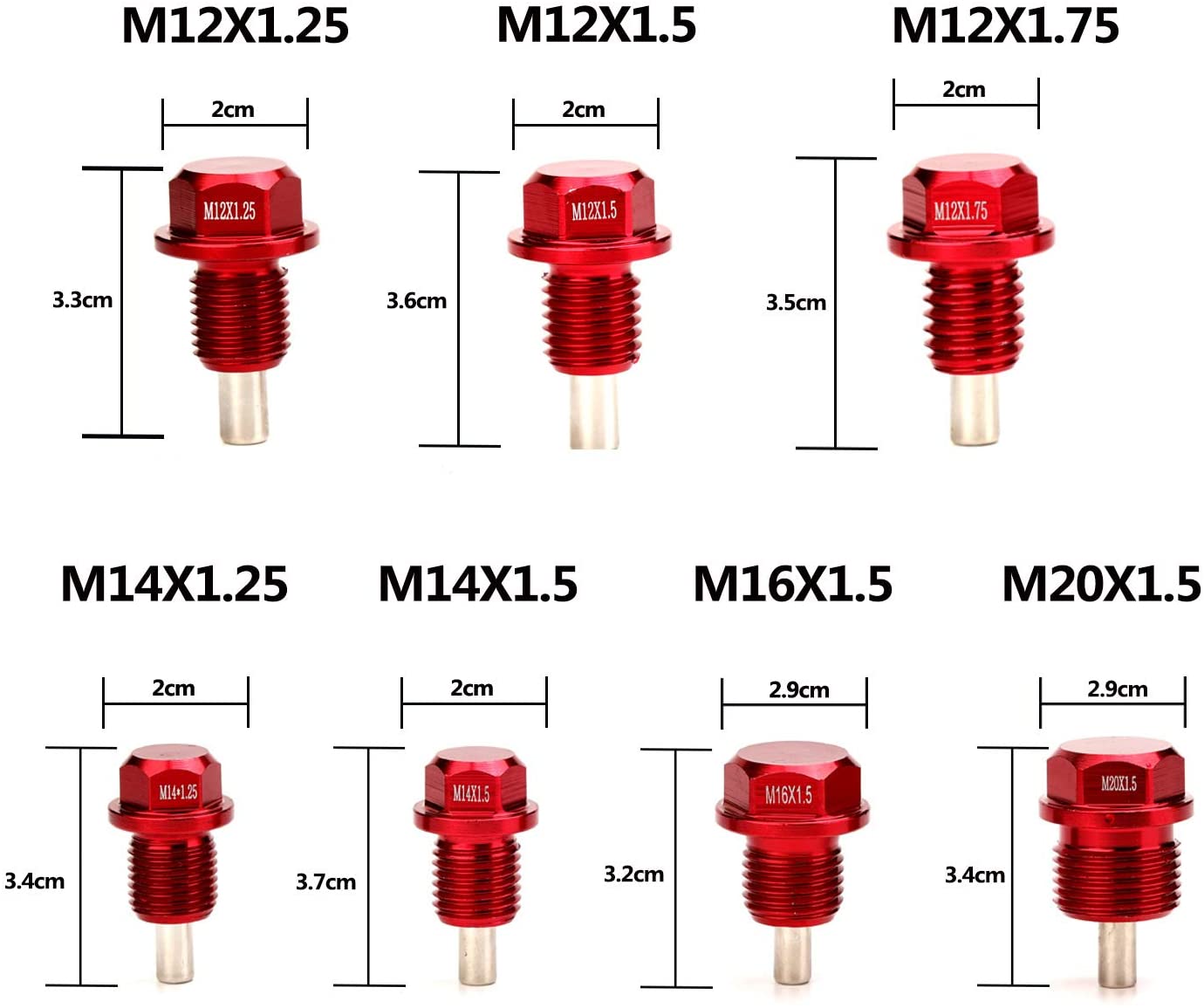 M12-1.5 Magnetic Oil Drain Plug for Most BMW Ford