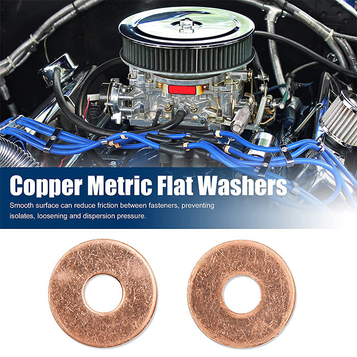 250pcs Metric M6x18x1mm Copper flat washer gasket Copper crush washer Sealing Ring for Screw Bolt Nut