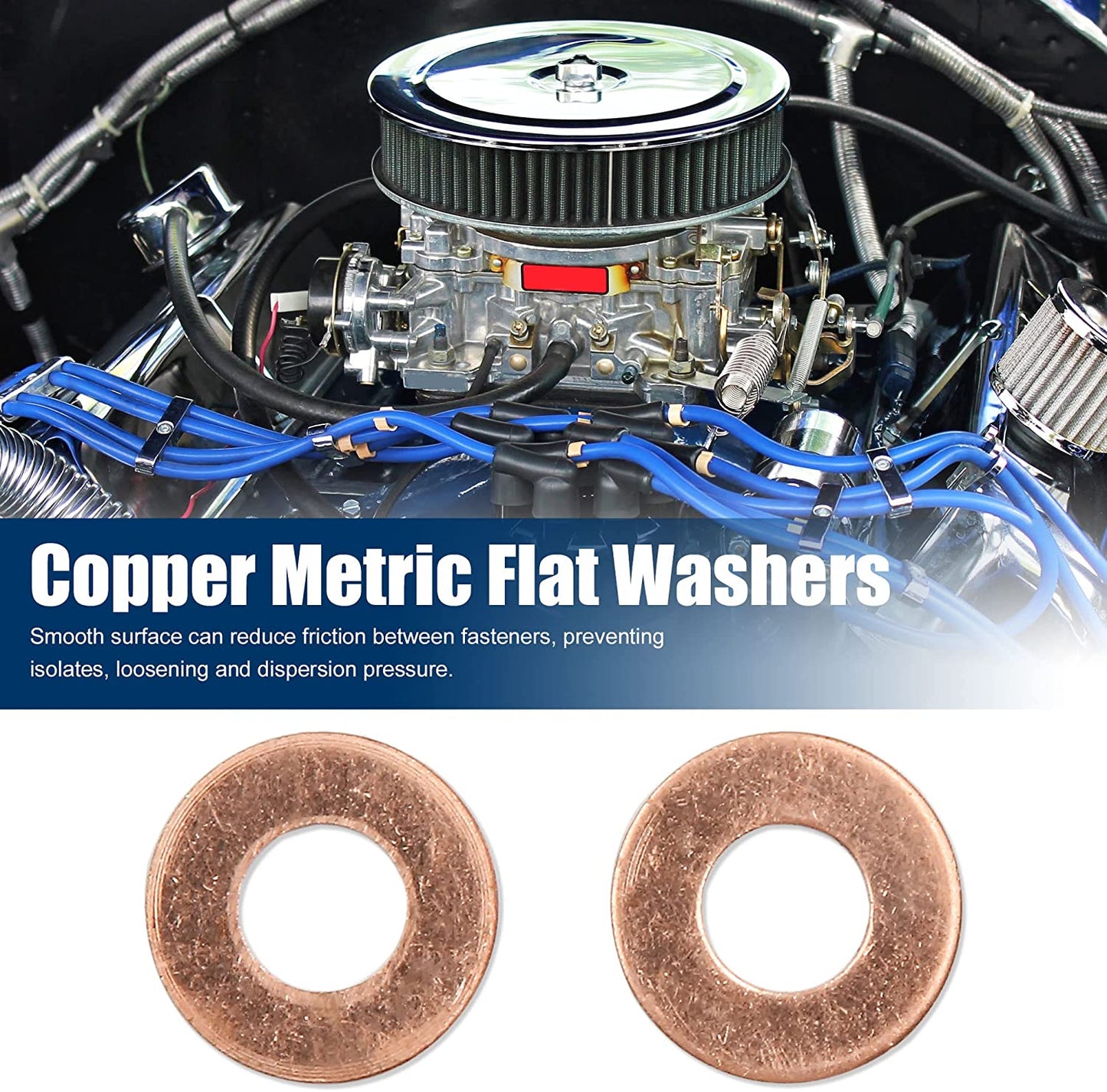 250pcs Metric M8x18x1mm Copper flat washer gasket Copper crush washer Sealing Ring for Screw Bolt Nut