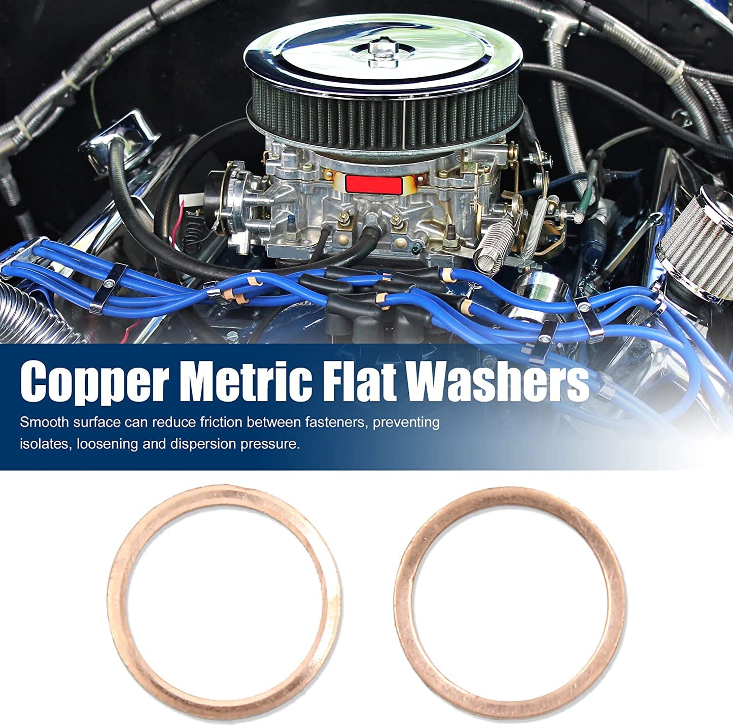 200pcs Metric M17x21x1mm Copper flat washer gasket Copper crush washer Sealing Ring for Screw Bolt Nut