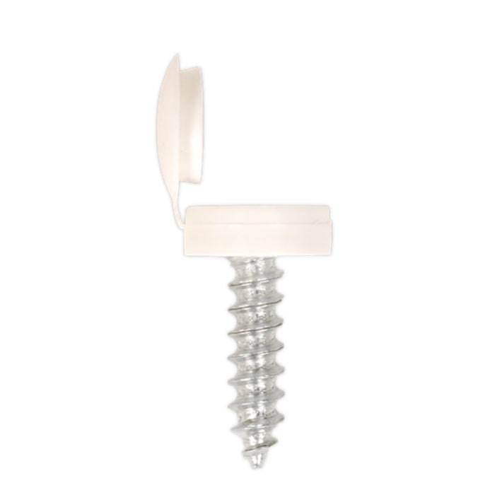 White Number plate Screw 4.2x19mm with Flip Cap