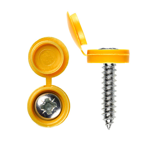 Yellow Number plate Screw 6x20mm with Flip Cap