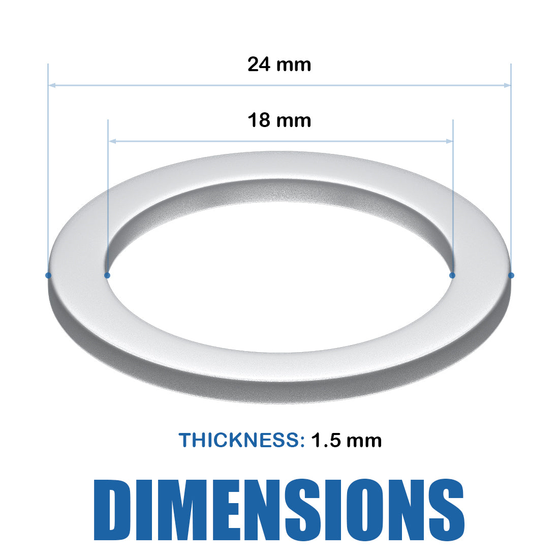 Oil Drain Plug Gasket Crush Washer - 18mm Aluminum Crush Washers for Leak Proof Seal - Compatible with Ford Mazda Porsche & Volvo Part# 90012310630, 977751, 995641800