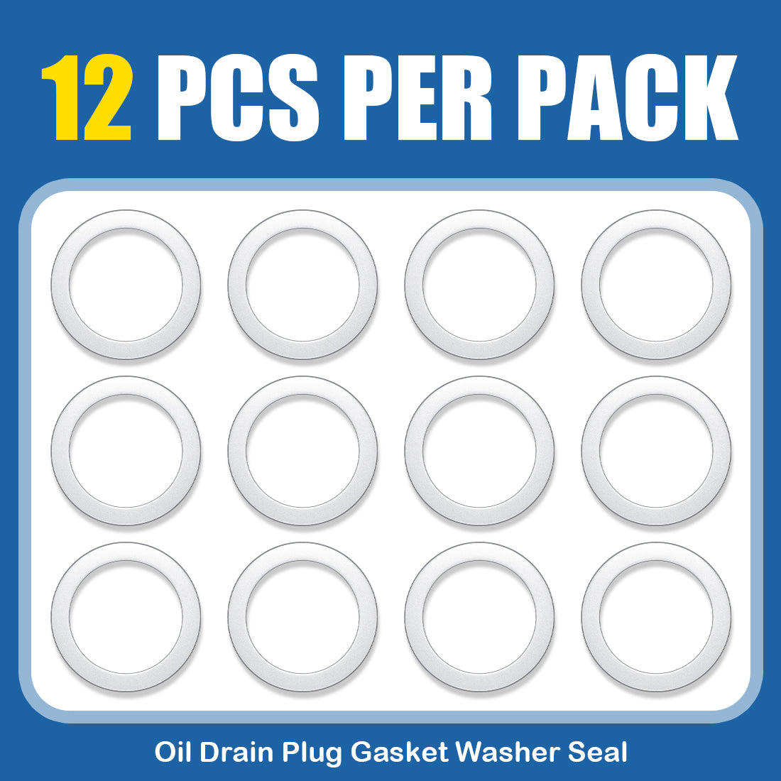 Oil Drain Plug Gasket Crush Washer - 18mm Aluminum Crush Washers for Leak Proof Seal - Compatible with Ford Mazda Porsche & Volvo Part# 90012310630, 977751, 995641800