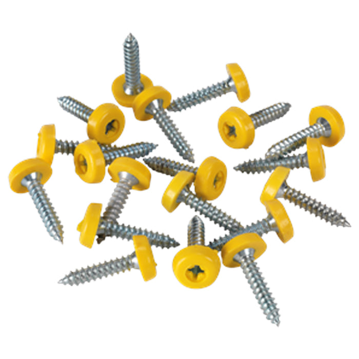 4.8x24mm Number Plate Screws Moulded Polytop Screws Yellow