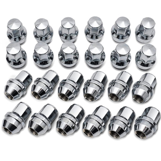 ACPZ-1012-B 611-008 M14x1.5 Thread OEM Style Lug Nuts 1.66" Long Chrome 13/16" 21mm Hex Hex Fits 2015+ Ford F150 Expedition F-150 Lightning Lincoln Navigator