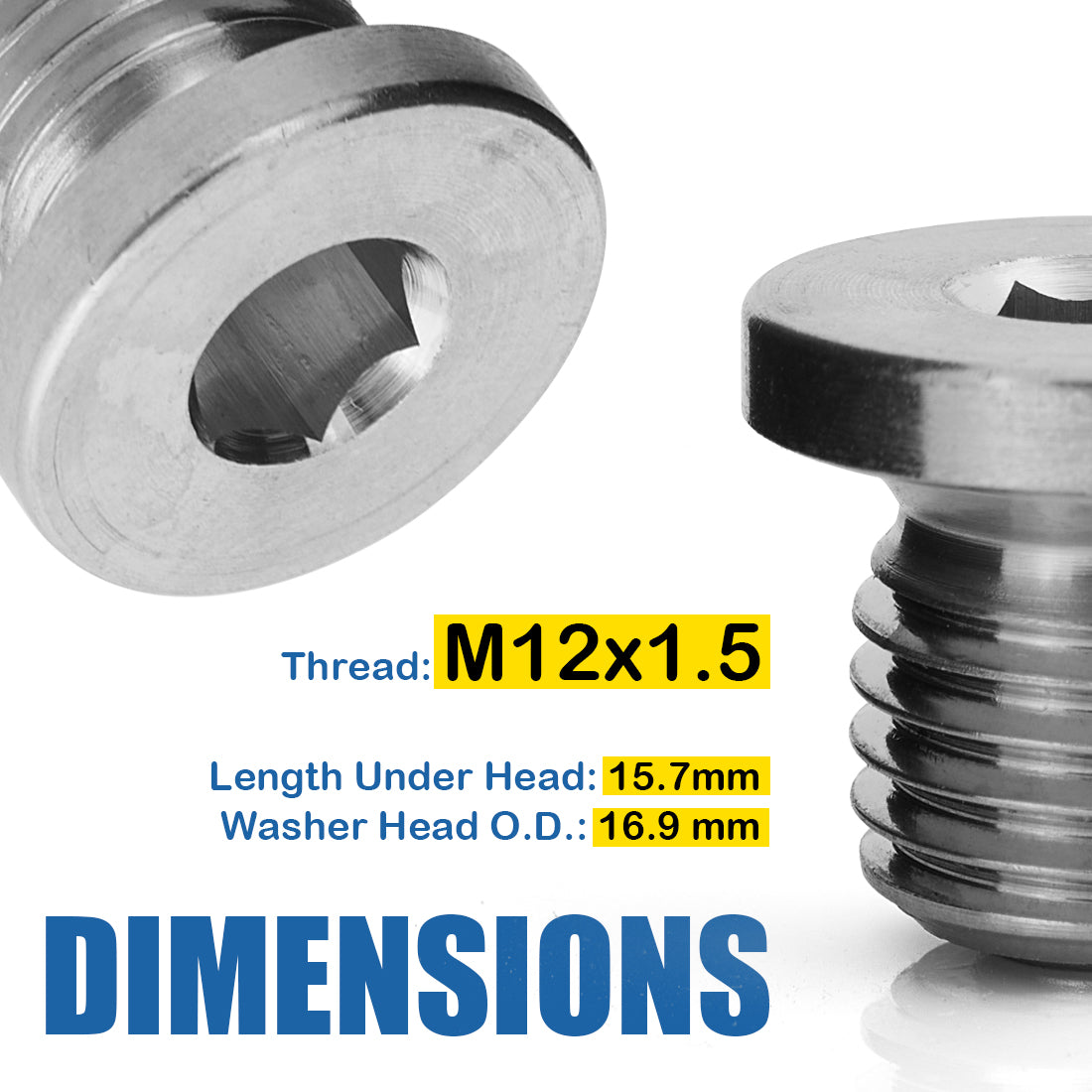 Magnetic Oil Drain Plug M12x1.5 Stainless Steel Replacement for Polaris Sportsman RZR Ranger Scrambler, Oil Pan Drain Bolt, Compatible with 7052306 5812232