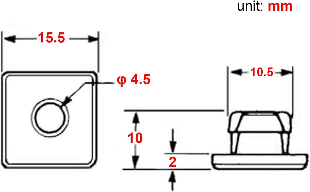 Nylon License Plate Nut for GM 3907444, 15614745, 4755299, Screw Size 1/4" (#14), Fits into 13/32" Hole