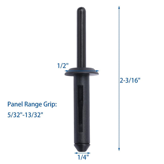 Fender Flare Bumper Door Trim Plastic Rivet Retainer 1/4 Hole Compatible with Chrysler 6501559 6506007AA 07-20 Jeep Wrangler & 02-12 Liberty KJ GM 10184895 Ford N803862-S