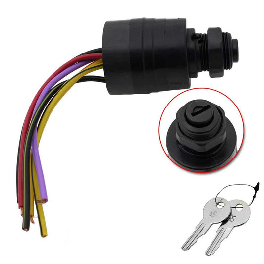 Marine Lgnition Switch Fit for Most Mercucy Sierra Models, with Keys Push to Chock Accommodates 5/8" Panel Magneto, Lgnition Switch Paenl Replace MP41000 MP52000 87-88107 87-88107A5 17393 88107