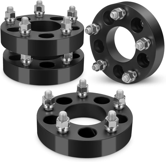 Forged 5x114.3 Wheel Spacers for 370Z 350Z 240SX 300ZX GTR Murano Maxima Sentra (2pcs 1.0" Thick Black) Wheel Spacer for Q60 G37 G35 Hubcentric 5x4.5 66.1mm Bore M12x1.25 Lugs 25mm Wide