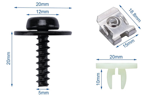 T30 Engine Splash Shield Guard Undertray Cover Tapping Screws & Grommet Bolt Nut Clip Kit or Ford C-Max Escape Focus Transit Connect Edge F-150 Lincoln MKC & MKX