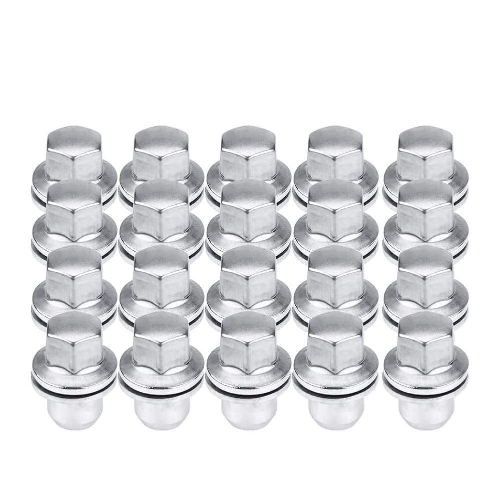 LR068126 RRD500290 RRD500590 611-297 Silver Stainless Steel Wheel Nuts Compatible with Land Rover Discovery Range Rover Sport