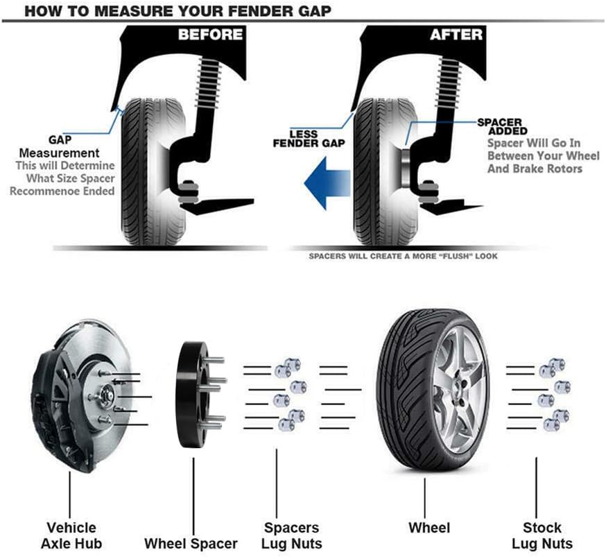 2PCS 6x5.5 to 5x5.5 Wheel adapters, 2 inch 6x139.7mm to 5x139.7mm Wheel adapters 108mm Hub bore with 14x1.5 Thread Pitch