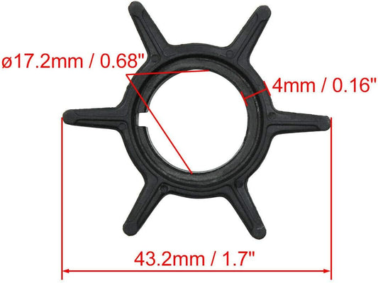 Water Pump Impeller 345-65021-0 For Nissan Tohatsu Outboard 25 30 35 40 HP and 47-161541 Mercury Mariner 25 30 35 40 HP Outboard Replace Sierra 18-8923 345650210M 47-16154-1 161541