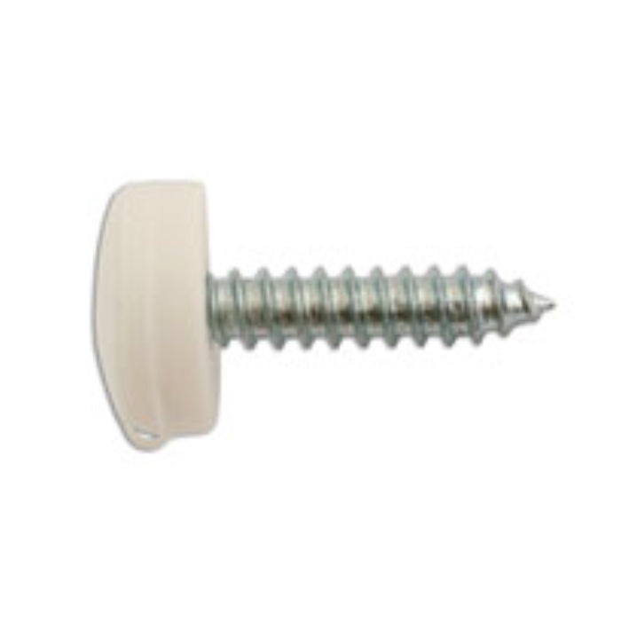 White Number plate Screw 4.2x19mm with Flip Cap