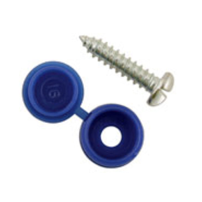 Blue Number plate Screw 6x20mm with Flip Cap