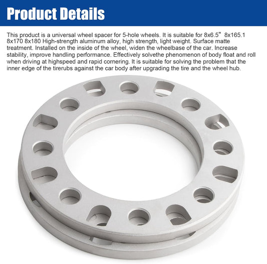 1/2"(12mm) 8x165.1 8x170 8x180 8 Lug Spacer for F250 E350 Ram 2500 3500 Express 3500 K3500 Silverado Suburban 2500 Sierra 2500HD 3500HD, 4PCS Universal Spacers