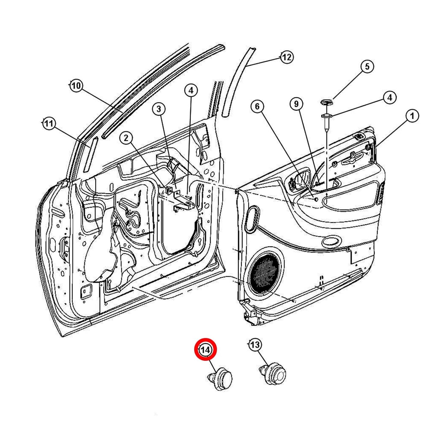 Trim Panel Retainer for Chrysler 6505292AA for Ford W706812S300